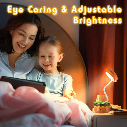 Cute Hamburger LED Desk Lamp Creative Burger Light Rechargeable Cartoon Night Light Eye Protection Kids Reading Lamp