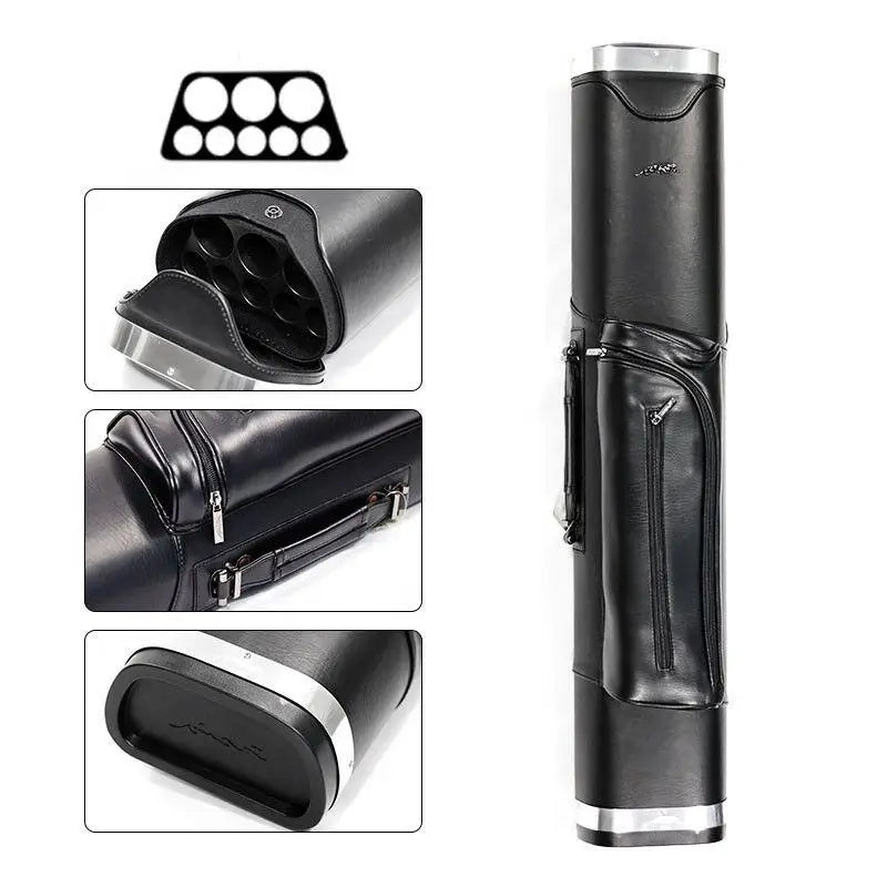 Premium Quality  Leather &Metal Material Black 3B5S 1/2 Billiard Stick Case 8 Hole Pool Cue Case/Bag
