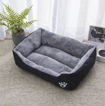 Schwarzes Hundebett Plüsch-Schlafbett für große, mittlere und kleine Hunde, rutschfeste und bissfeste Schlafmatte für Haustiere