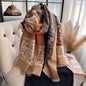 2025 New Luxury Women Two-Sided Print Scarf Soft Warm Pashmina Fashion Shawl Winter Outdoor Coldproof Windproof Blanket Scarf