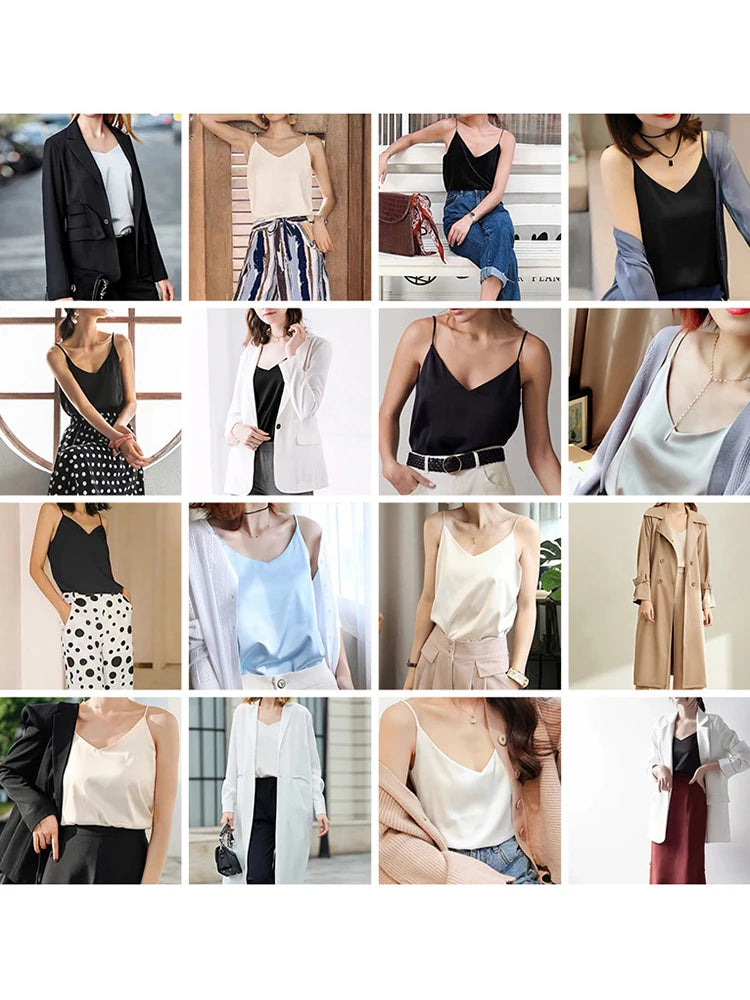 Grid of images showing various outfits worn by different people.