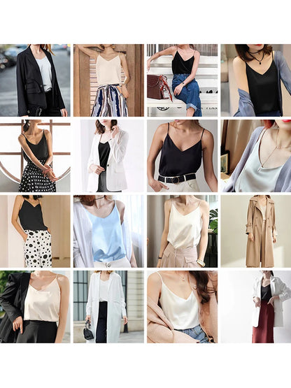 Grid of images showing various outfits worn by different people.