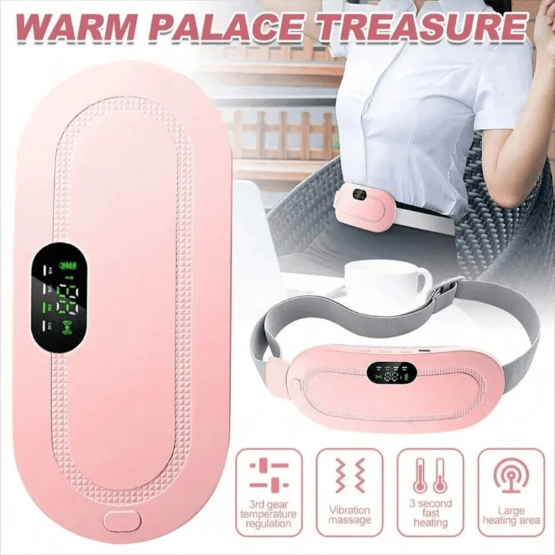 Electric Menstrual Heating Belt for Women – Vibrating Cramp Relief Waist Wrap, Adjustable Heat Therapy Pad for Period Pain