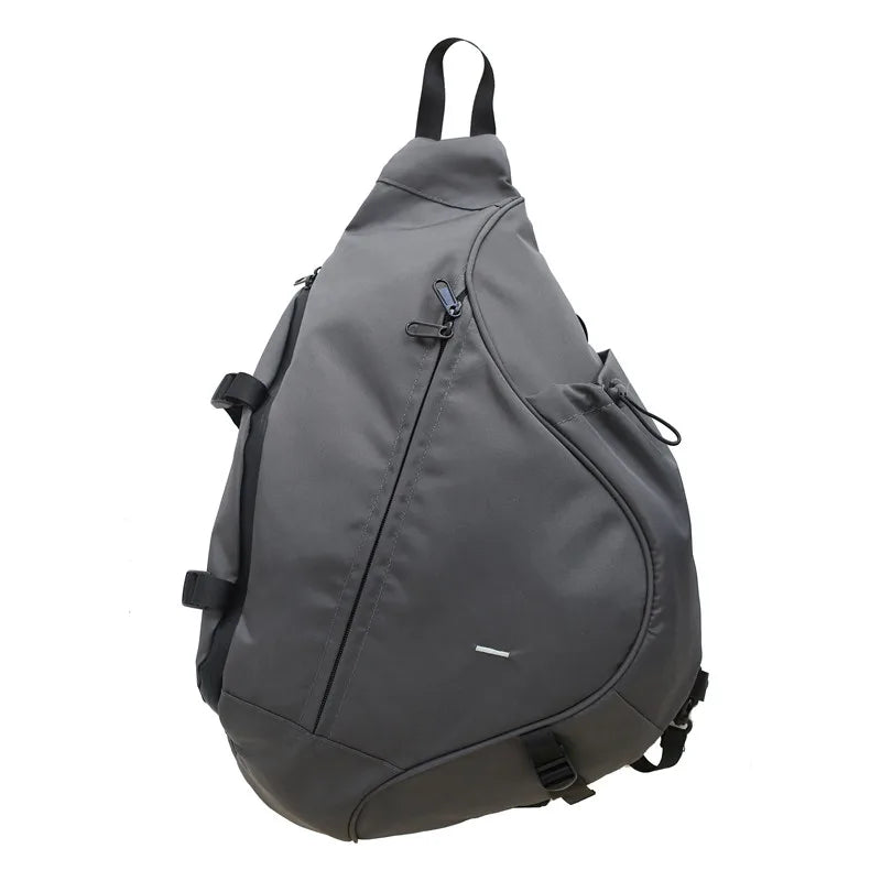 Gray sling bag on a white background