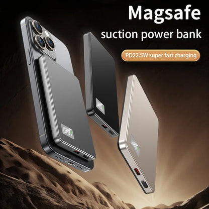 50000mAh Portable Magnetic Wireless Power Bank PD Fast Charging External Battery Electronic Display For iPhone Samsung