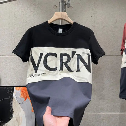 Men's Contrast Print Short Sleeve T-Shirt – Trendy