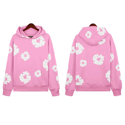 Hoodie Cross border European and American Hot selling Cotton Foam Printed Tears Hoodie Men's and Women's Hoodies