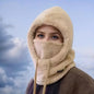 Adjustable Winter Balaclava Hat with Sherpa Hood and Windproof Ski Face Cover for Men and Women