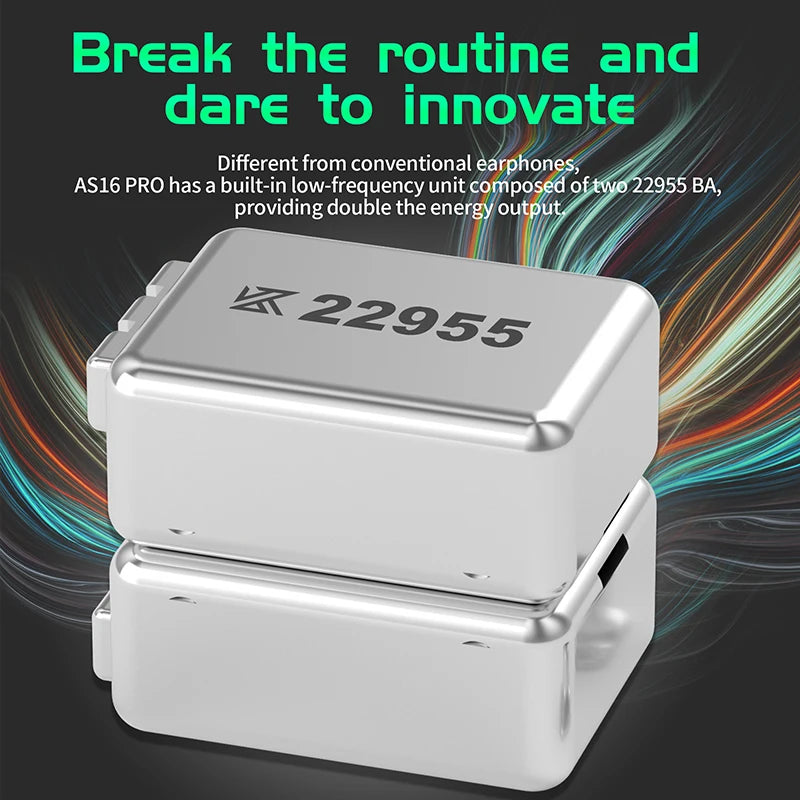 KZ AS16 PRO Kabelgebundener Kopfhörer 8BA Balanced Armature In-Ear Monitor Kopfhörer MP3 Bass Musik Ohrhörer HIFI Headset mit Mikrofon