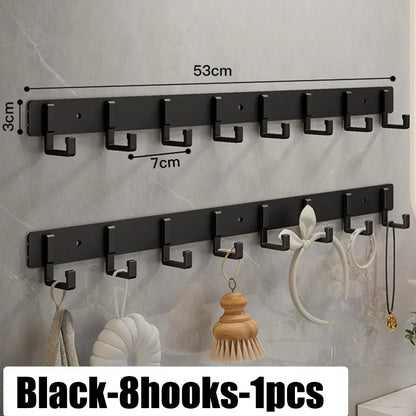 Punch-free wall-mounted living room clothes hanger load-bearing hook towel bathroom wall strong adhesive hanger