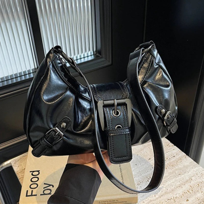 Retro Pleated Hobo Shoulder Bag for Women Hot Selling Maillard Style Underarm Bag Clutch Handbags for Travel Work Shopping