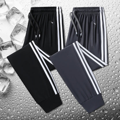 Men's Ice Silk Plus Size Jogger Trousers – Ultra-Thin Breathable Sports Pants M-8XL