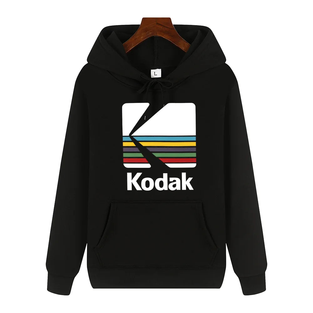 Kodak Brand Fashion Retro Y2K Print Autumn and Winter Men Sports Hoodie Outdoor Casual Casual Comfortable Street Jacket Clothing