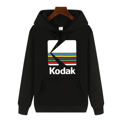 Kodak Brand Fashion Retro Y2K Print Autumn and Winter Men Sports Hoodie Outdoor Casual Casual Comfortable Street Jacket Clothing
