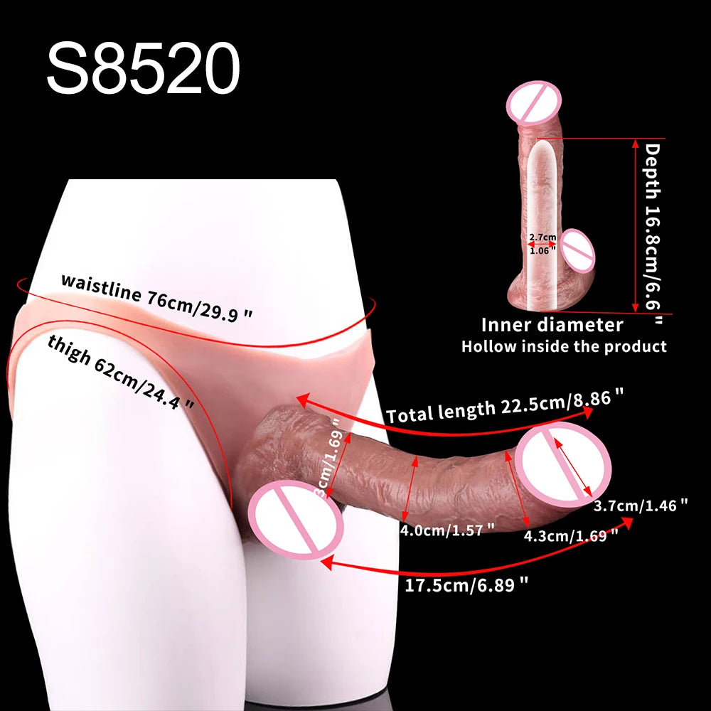 SXXY Silikon Unterhosen & Boxershorts mit Penishülle Männlicher Masturbator Strap-on Hohl Dildo Sexspielzeug für Männer Frauen