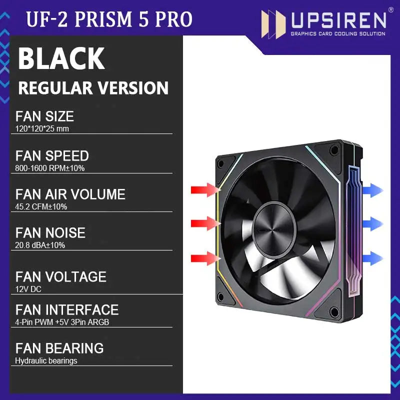 UPSIREN UF-2 PRISM 5 PRO 12CM ARGB PC Case Fan
