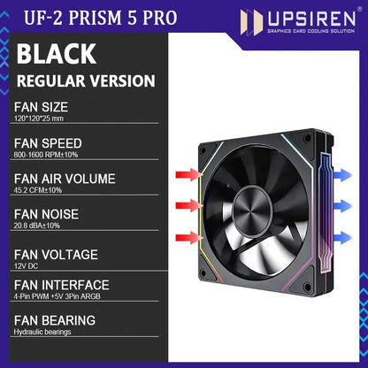 UPSIREN UF-2 PRISM 5 PRO 12CM ARGB PC Case Fan