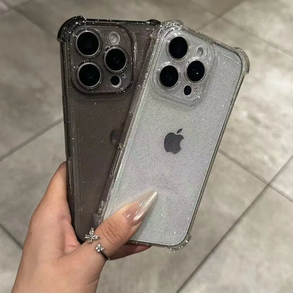Glitter Bling Clear Case for iPhone 17 16 15 14 13 12 11 Pro Max XS X XR 16PLUS 17AIR 16E Silicone Soft Transparent Bumper Cover