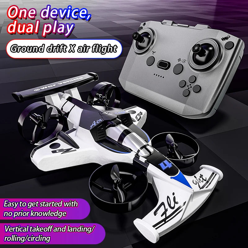 CZ04 2-IN-1 Land Air Dual RC Quadcopter & RC Drift Car 2.4G Remote Control Airplane 360 Rotation Headless Mode Electric Aircraft
