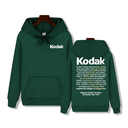 Kodak Print Fashion Men‘s Sportswear Autumn Winter Daily Street Casual Comfortable Loose Sports Hoodie