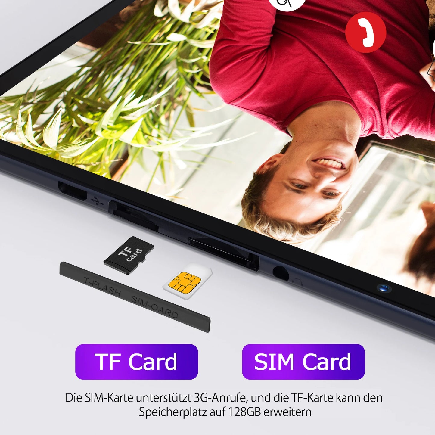 PRITOM 10 Zoll Tablet PC mit SIM-Slot Android 13 64 GB Quad Core Touchscreen WLAN GPS Unterstützung 3G Telefonanruf