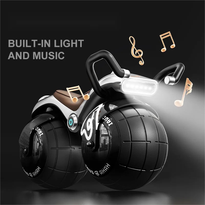 Toy motorcycle with built-in light and music on a dark background
