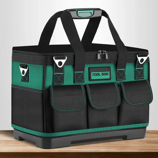 Upgrade 23 Zoll hohe Werkzeugtasche mit großer Kapazität, verdicktes, wasserdichtes, verschleißfestes 1680D Oxford Elektriker-Aufbewahrungswerkzeugset