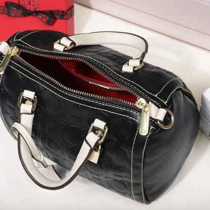 Carolina Herrera Mini Pillow Bag Genuine Leather Shoulder Crossbody Tote Boston Bag for Women