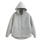 Winter Women's Zipper Hoodie High Street Unisex style Double Pockets Oversize Loose Sweatshirts Outerwear Top