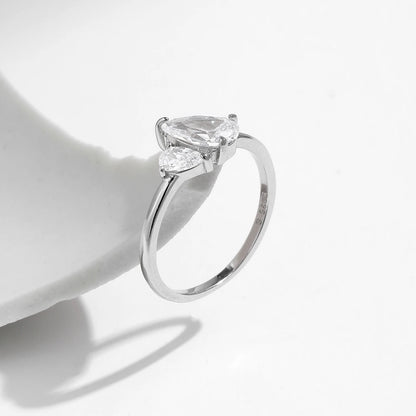MODIAN Real 925 Sterling Silver Sparkling Water Drop Interweaving Dazzling Clear Pear CZ Finger Rings For Women Fine Jewelry
