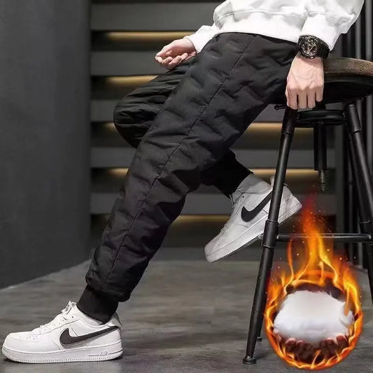 Men's Down Pants Winter Goose Feather Warm Elastic Trousers