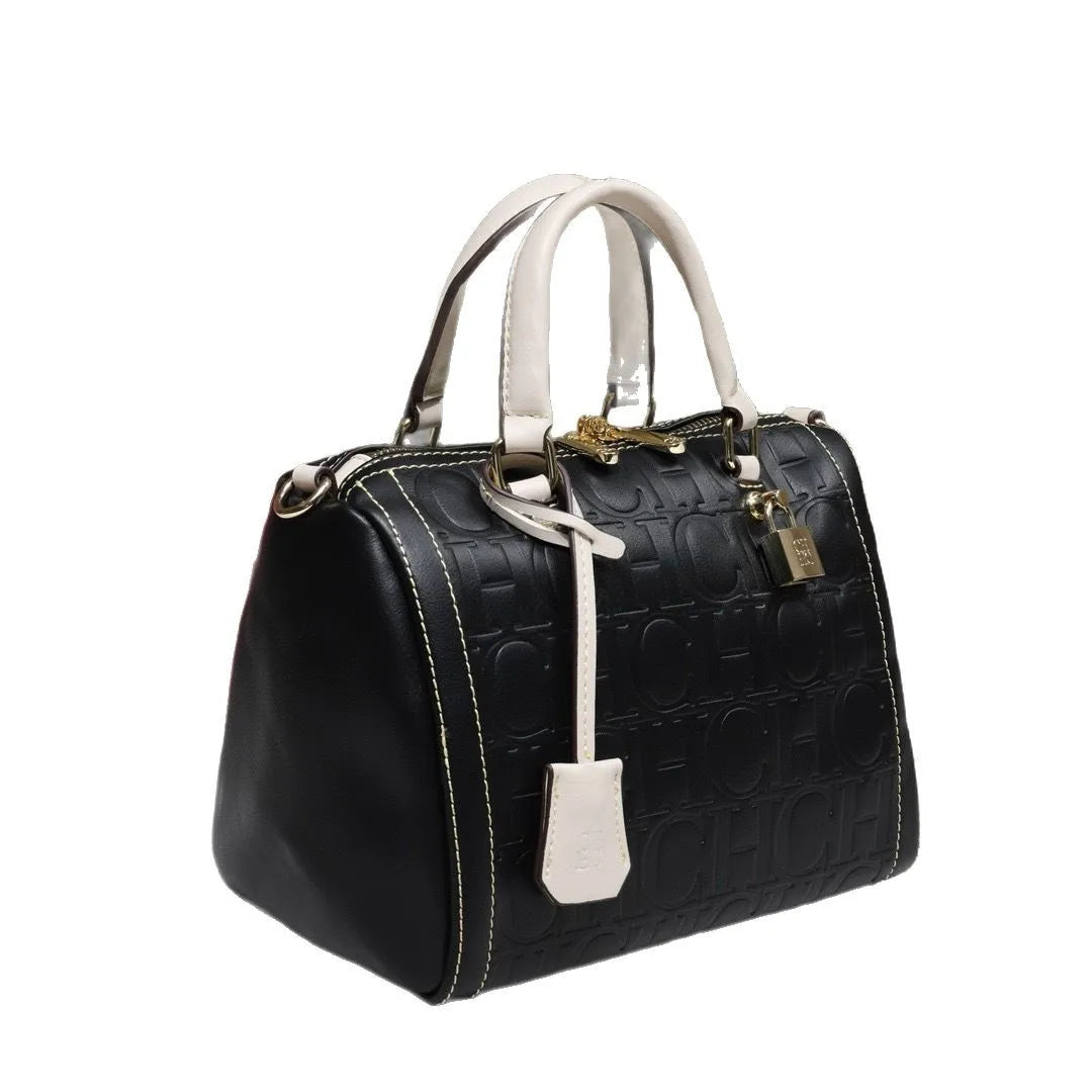 Carolina Herrera Mini Pillow Bag Genuine Leather Shoulder Crossbody Tote Boston Bag for Women