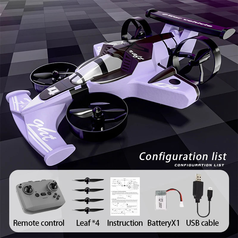 CZ04 2-IN-1 Land Air Dual RC Quadcopter & RC Drift Car 2.4G Remote Control Airplane 360 Rotation Headless Mode Electric Aircraft