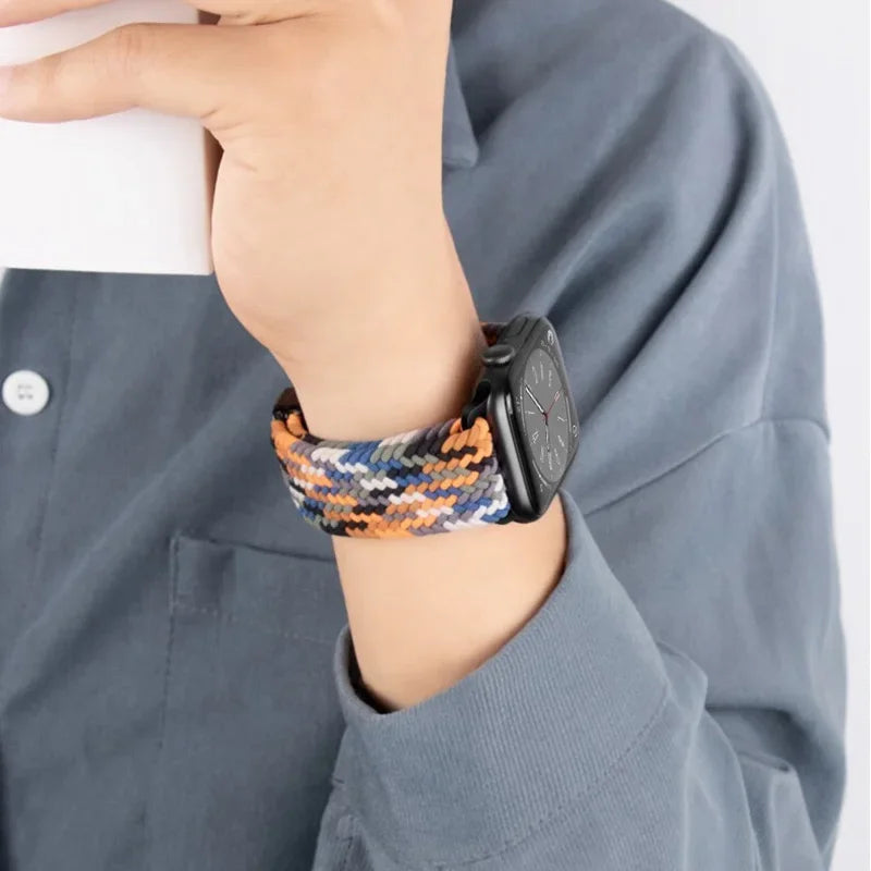 Geflochtenes Armband für Apple Watch 44mm 40mm 45mm 49mm 41mm 38mm Schnallenarmband iWatch Series SE 7 3 6 8 9 Ultra 2 Magnetisches Armband