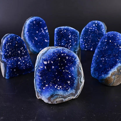 Royal Blue Crystal Cluster Geode – Quartz Home Decor