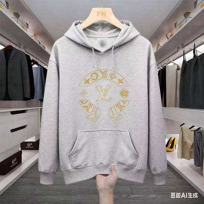 Trendy Heavyweight Printed Hoodie Sweatshirt for Men