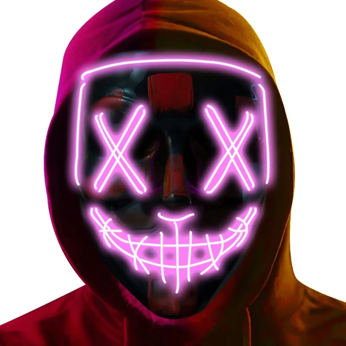 LED Light Up Halloween Mask Scary Cosplay Mask Festival Masquerade Carnival Party Costume Gift