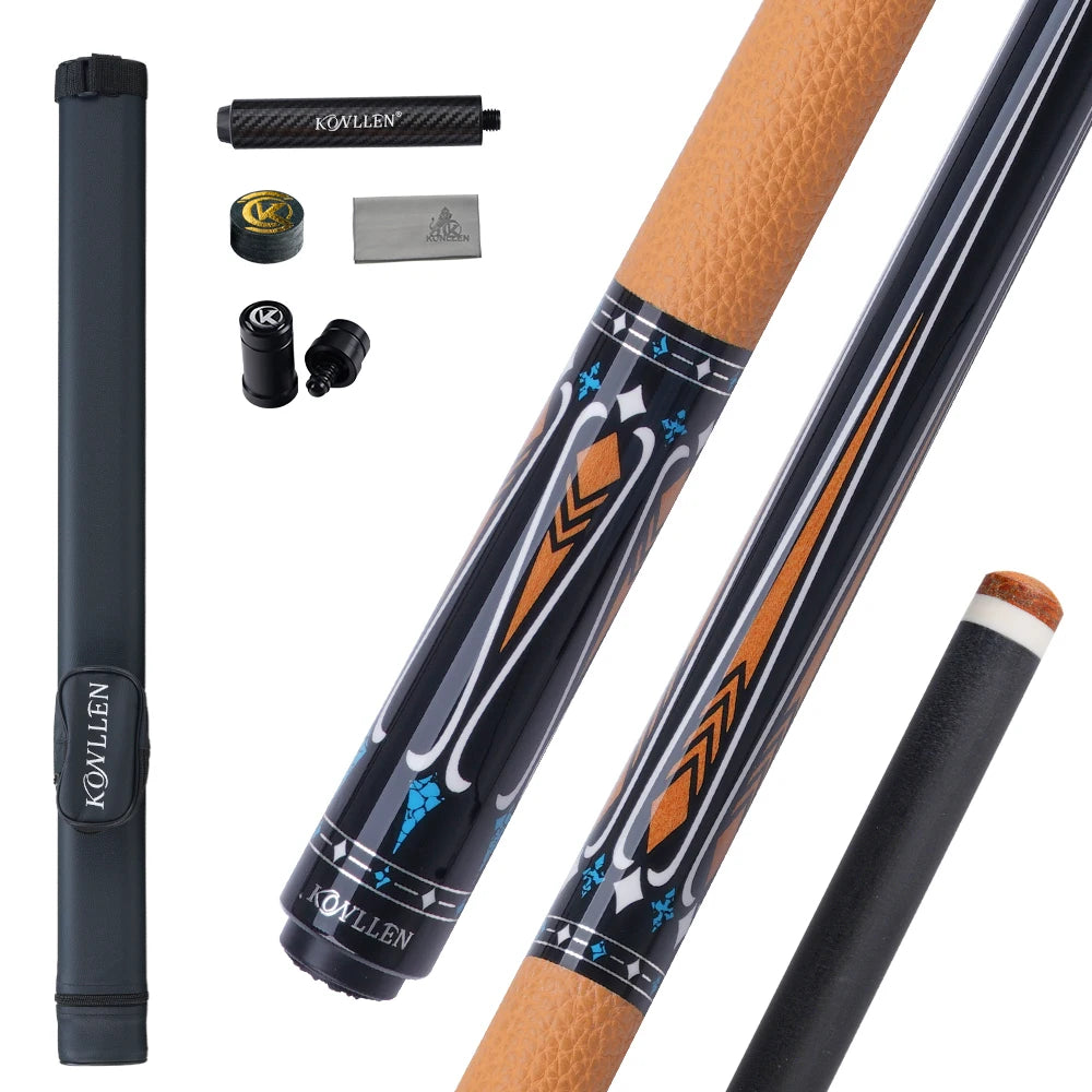 Pool cue with accessories on a white background