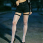 Women White Thigh High Hosiery Stockings