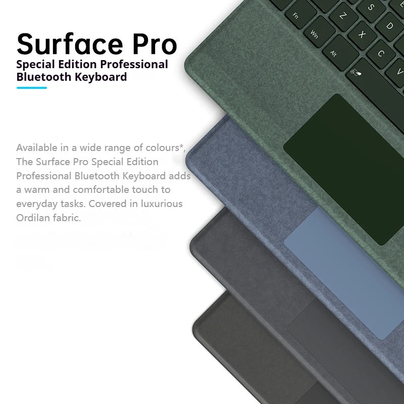 2025 New Color Microsoft Surface Pro 8/9/X/10/11 Bluetooth Magnetic Keyboard with Pen Slot,Touchpad and 7-color Backlit Keyboard
