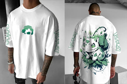 Pokémon Anime Peripheral T-shirt 2025 Summer New Men's and Women's Street Loose Casual Large Harajuku Parent-child Outfit Top