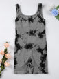 1 STÜCK Rückenloses Yoga-Set U-Ausschnitt Ärmelloser Sport-Jumpsuit Einfarbig Gerippt Stretch Damen Bodysuit Ohne Brustpolster