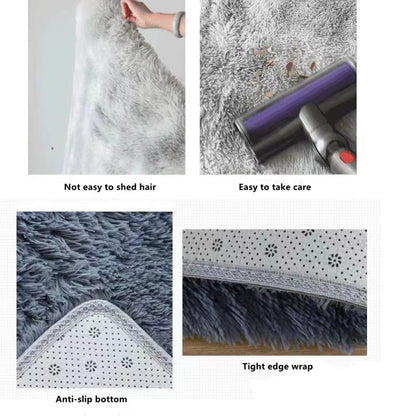 Weiche Teppiche Schlafzimmerteppich Flauschig Rutschfest Batik Fuzzy Shag Plüsch Weicher Shaggy Nachttischteppich Wohnzimmerteppich