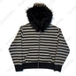 Damen Gothic Ästhetik Herbst Winter Pelzkragen Hoodie Lässiger schmaler schicker Cardigan Sweatshirt 2000er Kleidung