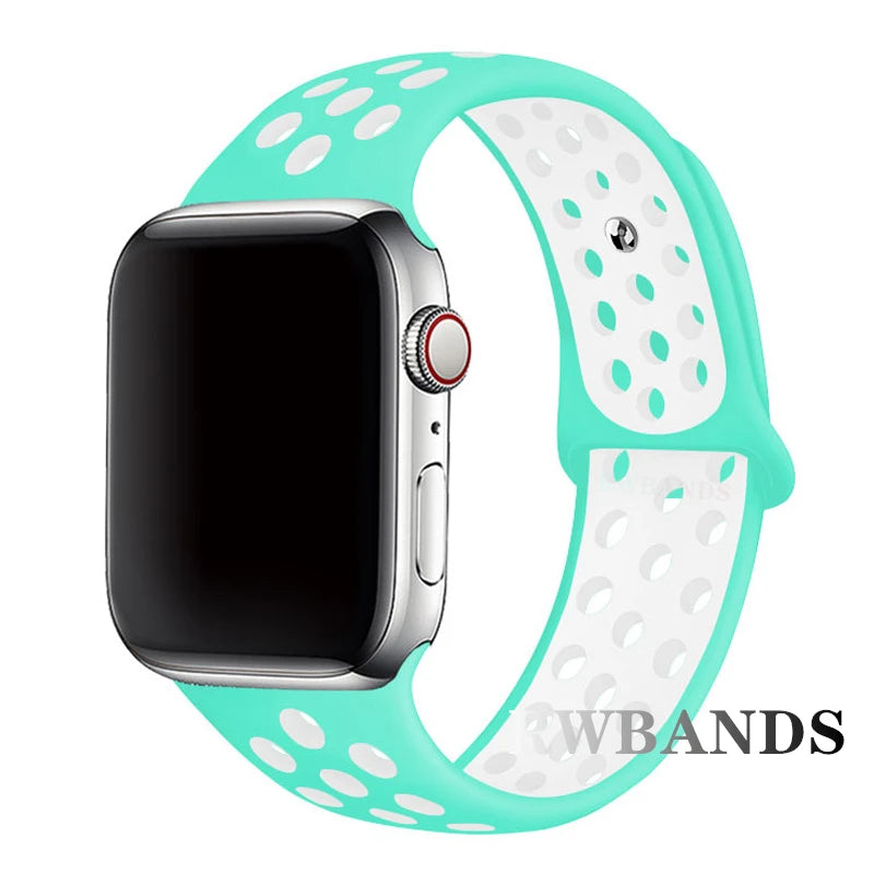 Sport Strap for Apple Watch Band 46mm 44mm 40mm 42-38-41mm 45mm Breathable Bracelet iWatch Series 10 9 8 7 6 SE 5 3 Ultra 2 49mm