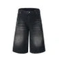 2025 Sommer American Lightning Crack Denim Cropped Pants Herren gerade Loose Wide-leg Shorts Street Baggy Freizeithosen