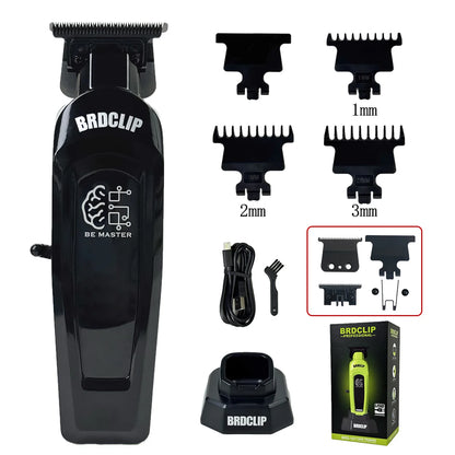 BRDCLIP Professioneller elektrischer Haarschneider BRD 107 Haarschneidemaschine für Männer 8000 U/min mit Basis 2000 mAh Barber Shop Graviermaschine