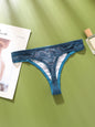 Sexy Damen G-String-Höschen Transparent Mid-Low Rise Damenunterwäsche Color-Block Damen Intimates Dessous