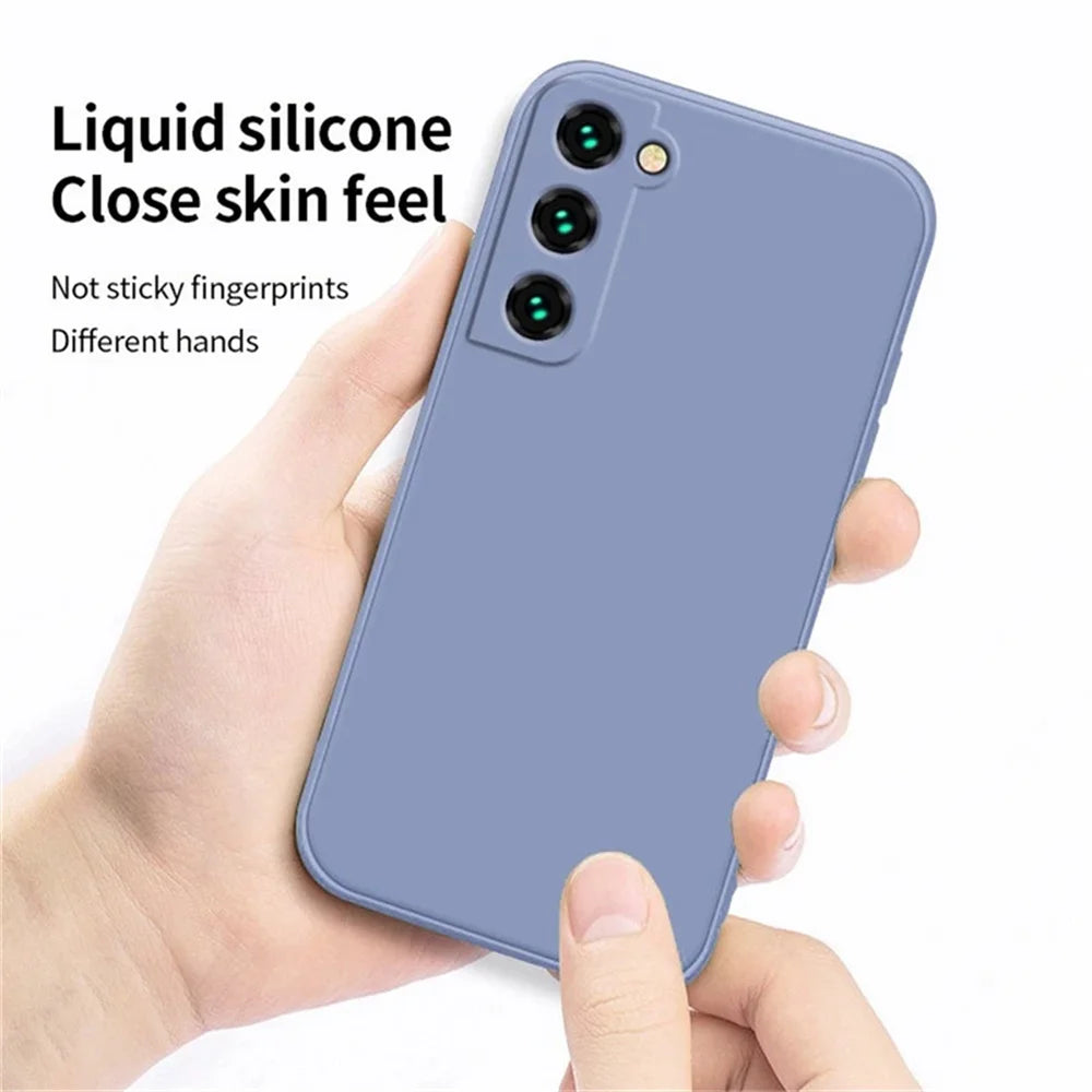 Luxuriöse Flüssigsilikonhülle für Samsung S25 S24 Galaxy S20 S21 S22 S23 FE Plus Note10 20 A52 A31 A41 A71 A51 A72 A70 A50 Coque