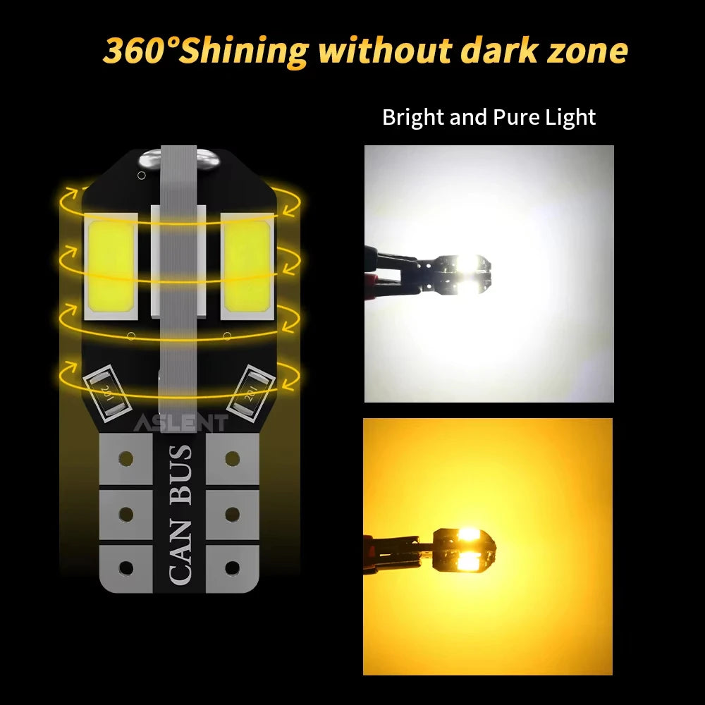 T10 Car Led Light Bulb W5W LED Canbus No Error Super Bright Car Interior Light SMD Auto Bulb White Amber Red Reading Dome Lamp